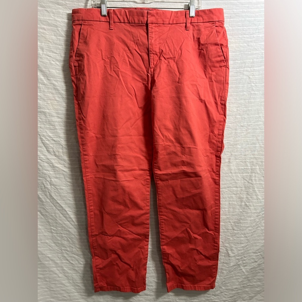 Tommy Hilfiger Pants Womens Pink Cotton Stretch Slim Ankle Chino Pockets Size 16